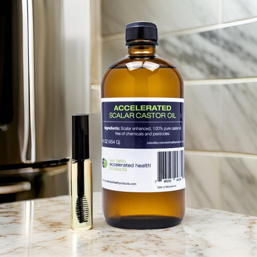 Accelerated Castor Oil Eyelash and Brow Growth Serum with Refillable Applicator Bottle - Accelerated Health Products